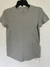 MADEWELL Whisper Cotton Crewneck Tee TSHIRT TOP WOMENS SIZE XS GREY NEW picture