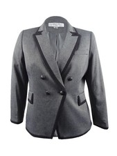 Tahari ASL Women's Double-Breasted Jacket (8, Grey/Black) picture