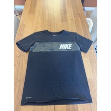 Nike Dri-FIT Mens Medium Black Camo Block Graphic T Shirt Training picture