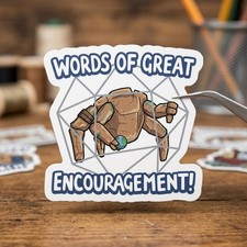 Words of Great Encouragement Rocky Sticker Retro Sci-Fi Decal for Nerdy Reader picture