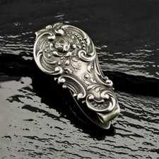 Art Nouveau Repousse Money Clip or Tie Clip Sterling Silver MISC0411 picture