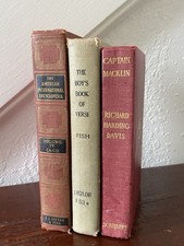 Antique Vintage Old Book Lot (Set of 3 Books) 1900s-1950s Interior Home Decor picture
