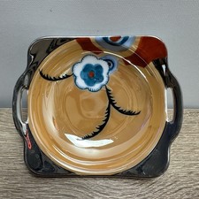 Noritake M Wreath Vintage Hand Painted Blue Lusterware Single Rest Ashtray picture