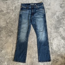 Wrangler Retro Medium Wash Blue Bootcut Denim Slim Boot Jeans Men's Size 36x33 picture