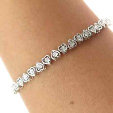4.0Ct Round Cut Women's Tennis Bracelet 14K White Gold Plated Simulated Diamond picture