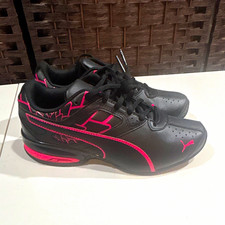 PUMA Tazon 6 Graphic Women’s Low Top Lace-Up Sneakers Black/Red 193611-01 picture