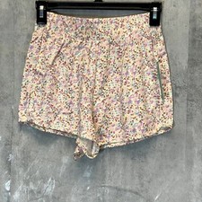 ABOUND Pink-Ivory Maeisy Ditsy Dolphin Hem Elastic Waist Pull-On Shorts SZ XXS picture