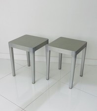 Philippe Starck for Emeco Hand-Brushed Aluminum Occasional Tables | Set of 2 picture