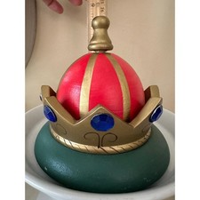 Vintage Crown Decor Embellished Blue Red Green gold wooden whimsical art picture