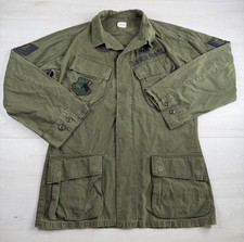 Vtg Vietnam Era Jungle Jacket US Air Force Green Ripstop Slant Pockets Men M Reg picture