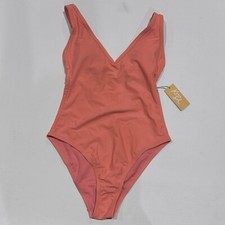 Women's V-Neck High Leg One Piece Swimsuit - Kona Sol Orange M picture