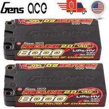2X Gens Ace 8000mAh 3.8V 140C 1S Lipo Battery HardCase HV For 1:10 Racing Car US picture