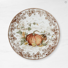 Set of 8 - Williams Sonoma Plymouth Pumpkin Dinner Plates picture