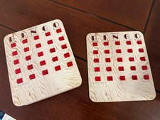 14 Vintage BINGO Finger-Tip Shutter Slider Boards Cards Woodgrain print USA picture