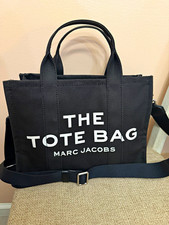 Marc Jacobs The Tote Bag Mediun Black Zip Tote w Detachable Adjustable Strap picture