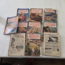 10 Vintage Popular Mechanics Magazines 1931-1946 WWII Aviation Midget Auto Lot picture
