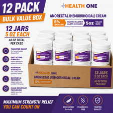 CLEARANCE 12 Pack Hemorrhoid Cream Lidocaine 5% 5oz Health One EXP 09/2026 picture