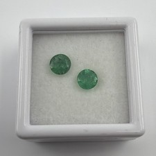.85 TCW Natural Afghanistan Emerald Matched Pair Round Vivid Green Gemstones picture
