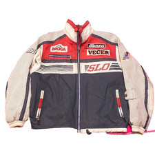 VTG 1998 Mizuno Slovenia Ski Team Bomber Jacket Men's S Sponsor Patches Winter picture