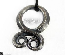 Viking Troll Cross Pendant - Hand-forged Iron -- Norse/Medieval/Jewelry/Skyrim picture