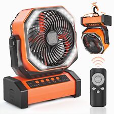 60Hrs 20000mAh Protable Rechargeable Camping Fan with Remote Control and LED picture