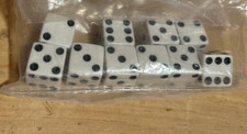 Set of 10 dice clean and in nice condition white with black dots 1-6 picture