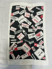 Vintage Neiman Marcus 100 Linen Tea Towel Australia Clothing Tags Print Set of 3 picture