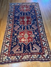 Charming Antique Caucasian Kazak Wonderful Collectors Grade Piece C.1900 7’4x4’1 picture