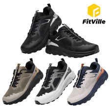 FitVille Men's Extra Wide Trail Running Walking Shoes Plantar Fasciitis Cushion picture