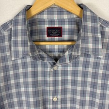 UNTUCKit Men's X-Large Slim Fit Blue Plaid Button-Up Shirt picture