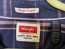 Wrangler Navy/pink plaid button shirt 3xl picture