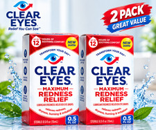 Clear Eyes, Maximum Redness Relief Eye Drops, 0.5 Fl Oz (Pack of 2) EXP 04/2027 picture