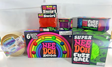 Needoh Lot 7 SUPER NEEDOH FUZZ ,,Swirl Cube Orange ,  Nice Baby And More picture