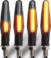 Motorcycle Blinkers Indicator Turn Signal Amber Flowing Sequential Universal Lam picture
