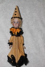 RARE Antique Bisque HALLOWEEN  Doll Umbrella Parasol Great Conditions picture