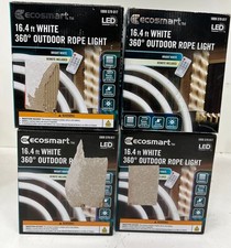 LOT OF 4 Ecosmart 16.4 FT Plug in Bright White Outdoor Linkable Rope Light picture