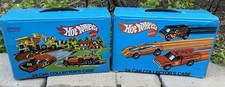 (2) Vintage Hot Wheels Car Collector's Case 1975 1980 & Mostly Early 80’s Cars picture