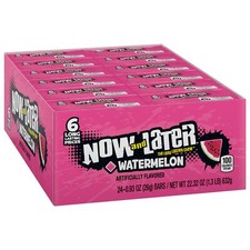 Now and Later Candy, Watermelon Flavor, 0.93 Ounce Bars (Pack Of 24) picture