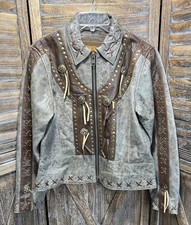 Vintage Unik Brown Leather Jacket Women’s Size XL Motorcycle Western Wear Style picture