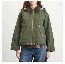 Ivy Green ~ BARBOUR WEAVER SHOWERPROOF HOODED JACKET MSRP $330 British Chic picture