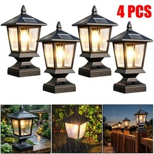 4PCS Solar Cap Lights 4x4 Waterproof Lights Sensor Post Lamp for Garden Decors picture