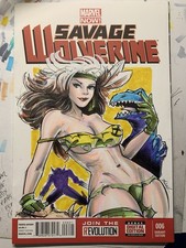 Savage Wolverine 6 Original Sketch Cover Variant Savage Rogue picture