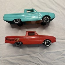 2 Vintage Tonka 1967 Ford Falcon Ranchero Red  & Turquoise Carrier -damaged #368 picture