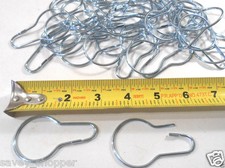 SHOWER HOOKS 36 PC. CHROME PLATED SHOWER CURTAIN HOOKS, RINGS picture