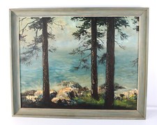 Antique Acadia National Pk Schoodic Point Seacape Oil Painting Signed Joyce Raye picture