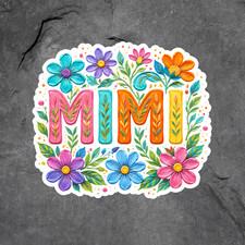 Mimi Sticker Vinyl Decal Floral Bright Grandma Gift Cute Colorful Art picture