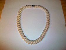 Vintage Napier Silver Tone Textured San Marco Style Chunky Necklace - Signed picture