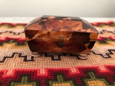 Antique 1800 Miniature Georgian Faux Turtle Shell Sewing Casket Dollhouse 1:6 picture