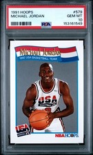 1991 Hoops Michael Jordan USA Basketball Team #579 PSA 10GEM picture
