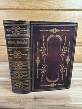 1854 HOLY BIBLE rare PORTUGUESE leather AMERICAN BIBLE SOCIETY fine binding OLD picture